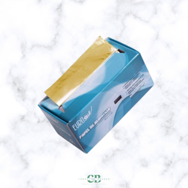 ROLLO PAPEL ALUMINIO PARA MECHAS 100m. COLOR ORO