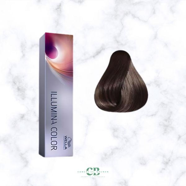TINTE ILLUMINA COLOR 5-81 CASTAÑO CLARO PERLA CENIZA WELLA