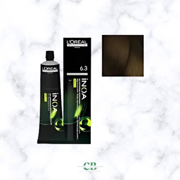 TINTE INOA L´OREAL SIN AMONIACO 60grs. 6.3 RUBIO OSCURO DORADO