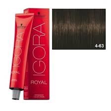 TINTE IGORA ROYAL 4-63 CASTAÑO MEDIO MARRÓN MATE  Schwarzkopf