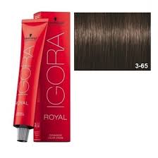 TINTE IGORA ROYAL 3-65 CASTAÑO OSCURO MARRÓN DORADO  Schwarzkopf