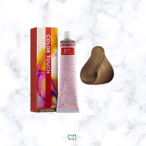 COLOR TOUCH 8-71 RUBIO CLARO MARRON CENIZA WELLA-baño de color sin amoníaco