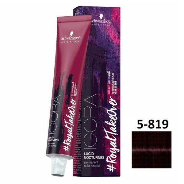 TINTE IGORA ROYAL TAKE OVER NOCTURNES 5-819 CASTAÑO CLARO ROJO CENIZA VIOLIN Schwarzkopf