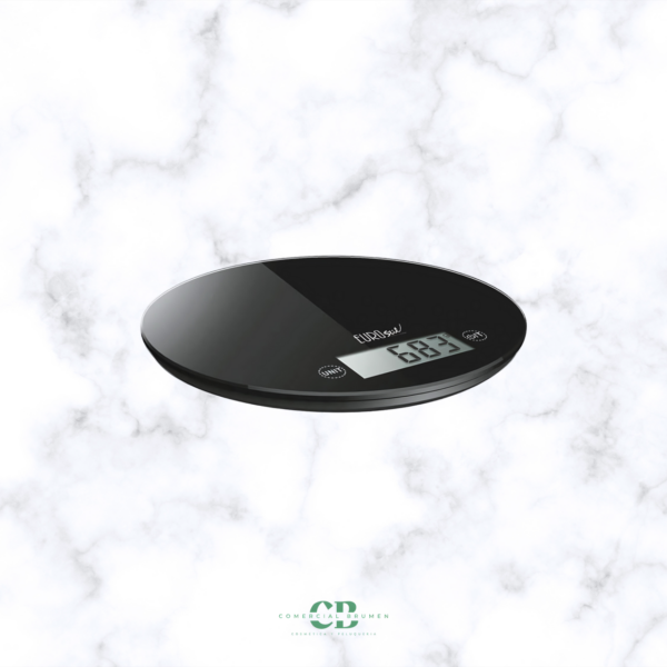 BALANZA DIGITAL REDONDA NEGRA HASTA 5 KG EUROSTIL